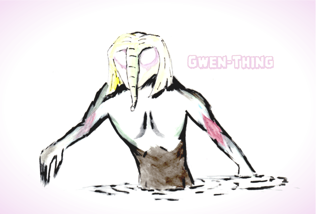 It's Spider-Gwen times Man-Thing